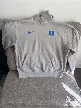 Nike Gray Crewneck Sweatshirt with Blue Logos